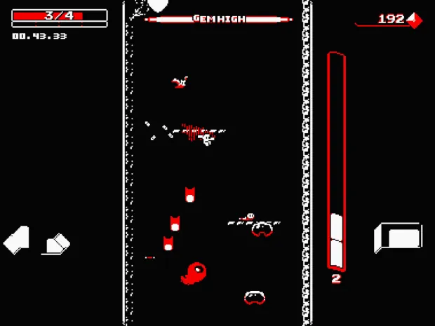 Schermata di gioco di Downwell 2