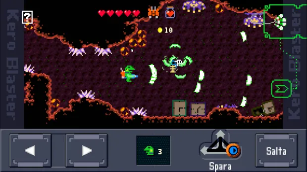 Schermata di gioco di Kero Blaster 3